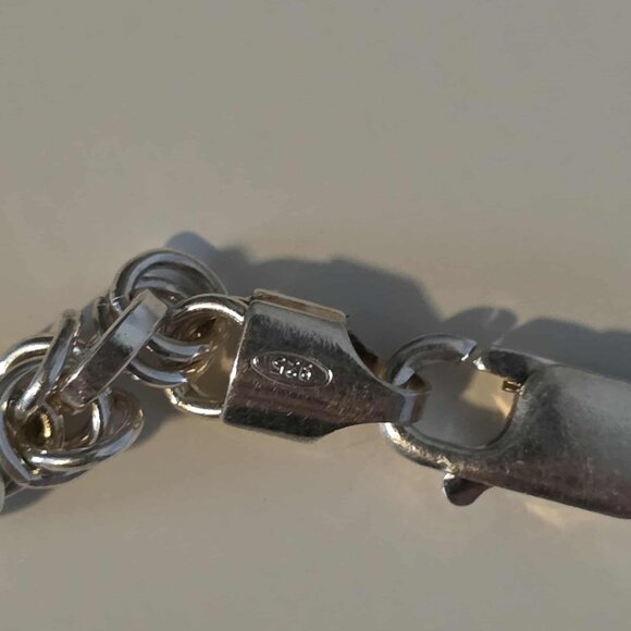 NWOT Sterling Silver Byzantine Chain 16" Made in Italy - Picture 2 of 5